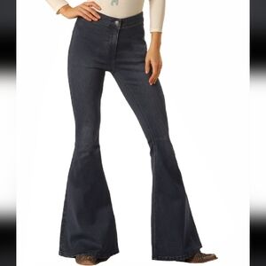 Rock and Roll Denim Bargain Button Flares Cowgirl Bell Bottoms 26×30 #70…